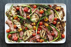 grilled steak vegetable and quinoa