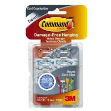 command clear round cord clips with