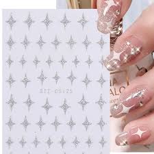 5 pcs nail stickers glitter diy paper