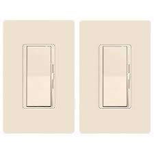 Lutron Diva Led Dimmer Switch For Dimmable Led Halogen And Incandescent Bulbs Single Pole Or 3 Way Light Almond 2 Pack Dvwcl 2pk La The Home Depot