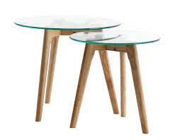 Pair with an accent chairs to match. Nest Of Tables Ordrup D 50 40cm Glass Oak