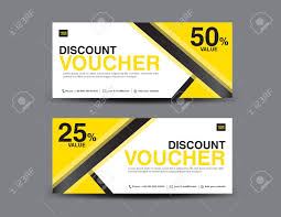 Yellow Gift Voucher Template Layout Business Flyer Design Abstract