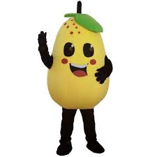 Snow Pear Mascot Costume Eva Adult Size Pear Cartoon Clothing Fruits Yellow Pear Christmas Mascot Party Dress Dragon Costume Horse Costume From