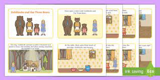 Upon this the three bears, seeing that some one had entered their house, and eaten up the little wee bear's breakfast, began to look about them. Goldilocks And The Three Bears Story Cards Teacher Made