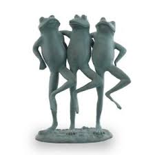 Aluminumsuitable for indoor or outdoor/garden usemade by san pacific international/spi. Dancing Frog Trio Metal Garden Toad Frogs Garden Sculpture Statue Spi Home Ebay