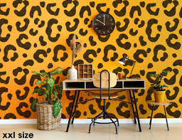 Huge Leopard Print Stencil Wall Decor