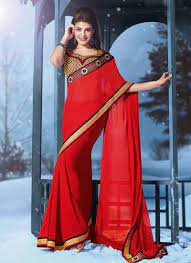 Jacqueline Fernandez Red Georgette Saree In Salwar Kameez 照片从Chastity26 | 照片图像图像
