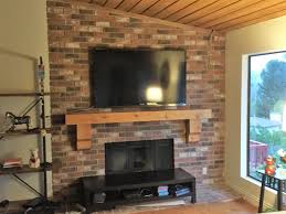 Rustic Fireplace Mantle And Flat Screen