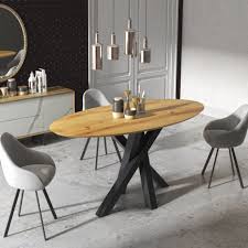 Check spelling or type a new query. Alisa Modern Oval Dining Table For 6 Wooden Top Steel Legs Dt0042 Tabselect