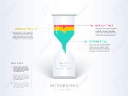 Hourglass Or Sand Clock 3 Steps Business Process Chart Infographics