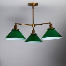 3 Light Pendant Chandelier With Green