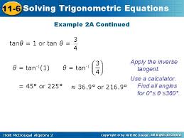 11 6 solving trigonometric equations