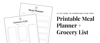 Printable Meal Planner Grocery List The Everygirl