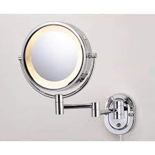 Lighted Wall Makeup Mirror In Chrome