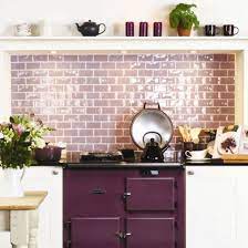 Mulberry Brick Tiles Purple Kitchen