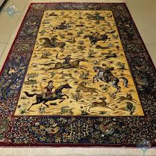 rug qom carpet handmade hunting ground
