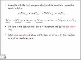 Net Ionic Equations And Spectator Ions
