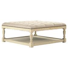 Searching for the perfect leather cocktail ottoman coffee table with storage room for your home? Square French Country White Tufted Square Wood Coffee Table Ottoman 31 W 40 W Kathy Kuo Home