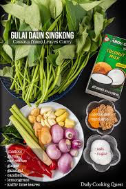 Cara memasak sayur asem jakarta. Gulai Daun Singkong Cassava Yam Leaves Curry Recipe Daily Cooking Quest