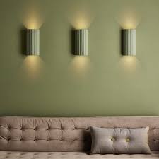 Ribbed Cylindrical Ceramic Wall Light