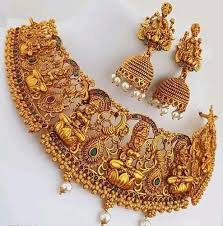 golden matte finish jewellery wedding