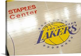 The lakers compete in the national basketball association (nba) as a member of the league's western conference pacific division. Los Angeles Lakers Logo On The Court At Staples Center Wall Art Canvas Prints Framed Prints Wall Peels Great Big Canvas