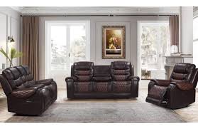 3 pc harley brown reclining sofa