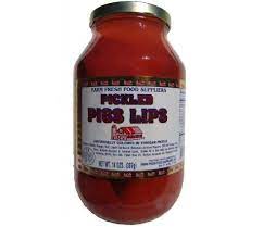pickled pigs lips bizarre food