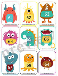 Fill in the missing numbers worksheets for kindergarten & preschool. Monster Number Cards 1 130 The Measured Mom