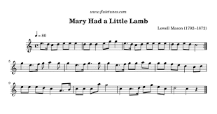 Mary Had A Little Lamb L Mason Free Flute Sheet Music