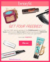 benefit cosmetics free 4 piece bonus