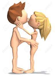 Toon Couple Kissing And Holding Each Other Nude Stock Photo, Picture and  Royalty Free Image. Image 13150430.