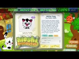 moshi monsters moshling codes white