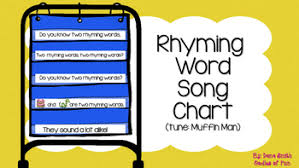 Rhyming Words Pocket Chart Or Poster Board Song Chant