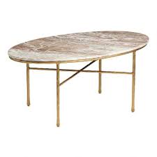 Oval Brown Marble Meera Coffee Table