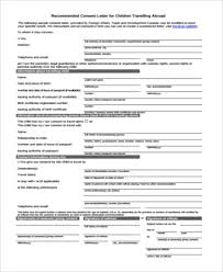 child travel consent forms