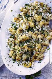 greek roasted cauliflower with feta and