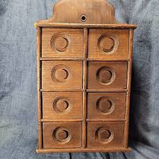 Antique Oak Spice Small Wall Cabinet