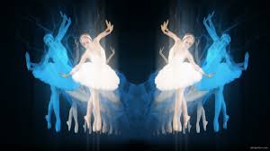 four swan lake ballet s in mirror