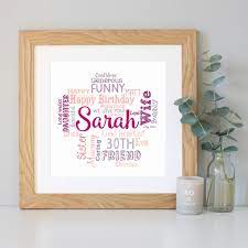 personalised 30th birthday gift for her