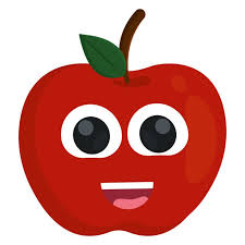 Happpy apple cartoon healthy food - vector illustration • Väggdekor ClipArt,  vegetarian, hälsa | myloview.se