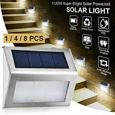solar 3led bright deck lights outdoor