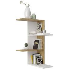 Wall Mounted Corner Shelf White Artisan