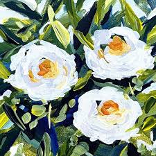 how to paint white roses with acrylic