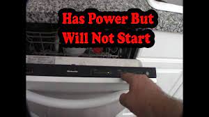 kitchenaid dishwasher has power but