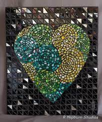 Stained Glass Mosaic Swirled Heart Wall