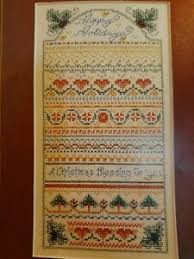 Details About Christmas Holiday Blessings Sampler Counted Cross Stitch Pattern Chart
