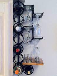 8 Bottle 8 Wine Glass Wrought Iron Wall