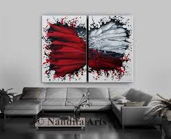 Red Wall Art Canvas Painting Extra