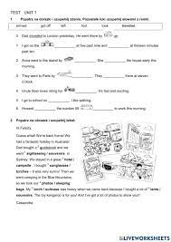 English Class A1+ Unit 7 worksheet